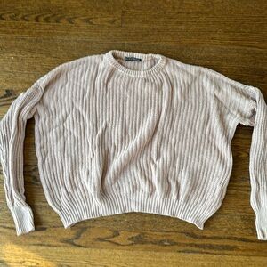 Brandy Melville pale pink ribbed cotton sweater